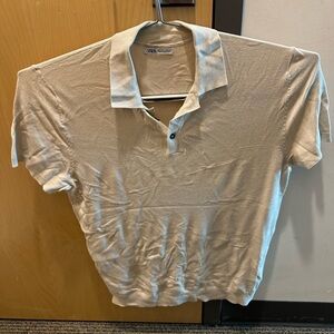 Zara crème polo Men’s Large